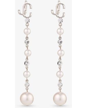 Jimmy Choo Pearl Drop Clip On - White
