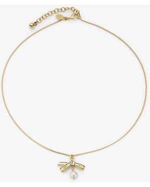 Jimmy Choo Ribbon Pendant Necklace - Metallic