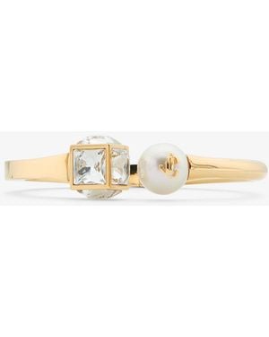 Jimmy Choo Jc Pearl Cube Cuff Large - Natur