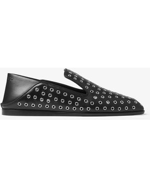 Jimmy Choo Eliot Nappa Eyelet Slippers - Black
