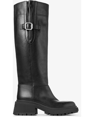 Jimmy Choo Tamsin Knee Boot Flat - Schwarz