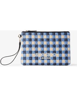 Jimmy Choo Zipped Flat Pouch - Blue