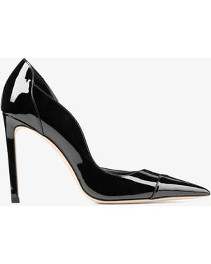 Jimmy Choo Brigitte 100 Patent Leather Court Shoes - Black