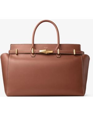 Jimmy Choo Diamond Belted Top Handle Medium - Braun