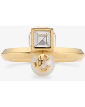Jimmy Choo Jc Pearl Cube Ring - Mettallic