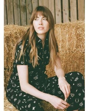 Joanie Clothing Mork Western Print Short Sleeve Boilersuit - Pink