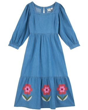 Joanie Clothing Ruby Square Neck Denim Midi Dress - Blue