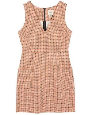 Joanie Clothing Ohlson Micro Check Print Pinafore Dress - Pink