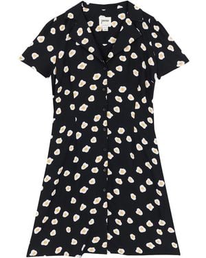Joanie Clothing Freida Fried Eggs Print Tea Dress- Uk - Yellow