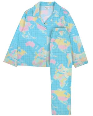 Joanie Clothing Ernie Map Print Pajamas - Blue