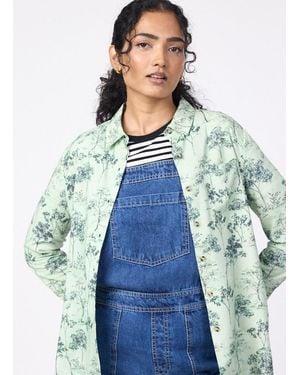 Joanie Clothing Sharon Tree Print Oversized Shirt- Uk - Blue