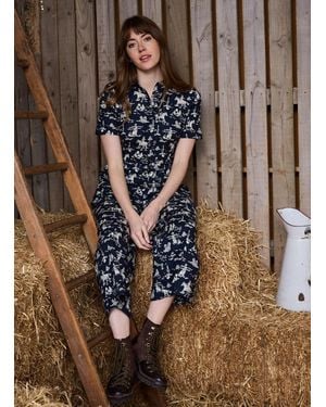 Joanie Clothing Ithaca Western Cowgirl Print Short Sleeve Boilersuit- Uk - Brown