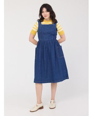 Joanie Clothing Jean Stripe Print Collared Sundress - Blue