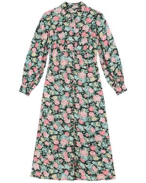 Joanie Clothing Dion Pastel Floral Print Midi Dress- Uk - Purple