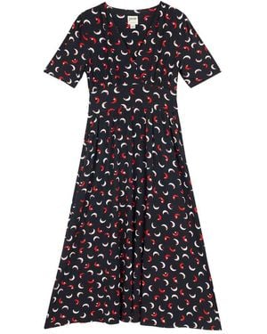 Joanie Clothing Thea Moons And Stars Print Jersey Midaxi Dress- Uk - Black