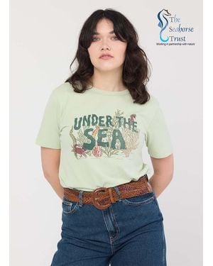 Joanie Clothing Marino Under The Sea Graphic Slogan Tee - Green
