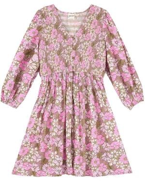 Joanie Clothing Henderson Floral Print Smock Dress - Pink