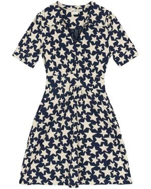 Joanie Clothing Olga Star Print Jersey Tea Dress- Uk - Black