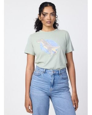 Joanie Clothing Ducky Tyrannosaurus Rex Print T-Shirt-L (Uk 16-18) - White