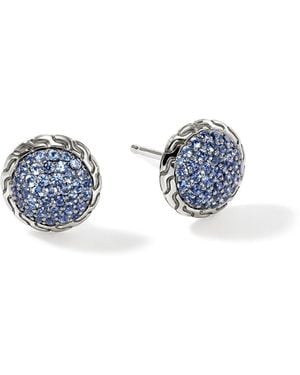 John Hardy Jh Essential Pavé Stud Earring, 10Mm - Blue