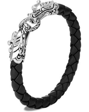 John Hardy Legends Naga Leather Double Head Bracelet - Metallic