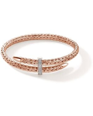 John Hardy Spear Flex Cuff Bracelet In 14k Rose Gold, Small - Brown
