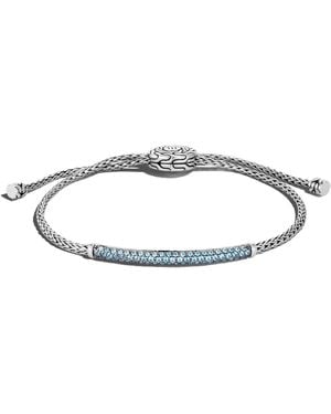 John Hardy Classic Chain Pull Through Pavé Station Bracelet - Metallic