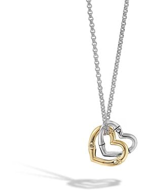 John Hardy Overlap Heart Charm Pendant Necklace - Metallic