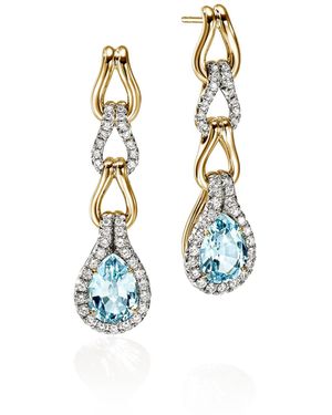 John Hardy Artisan Series Surf Drop Earrings - Blue