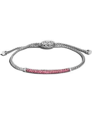 John Hardy Classic Chain Pull Through Pavé Station Bracelet - Multicolor