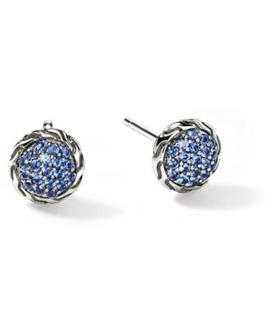 John Hardy Jh Essential Pavé Stud Earring, 7Mm - Blue