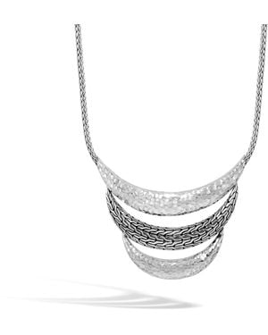John Hardy Classic Chain Hammered Bib Necklace Nb999738 - Metallic