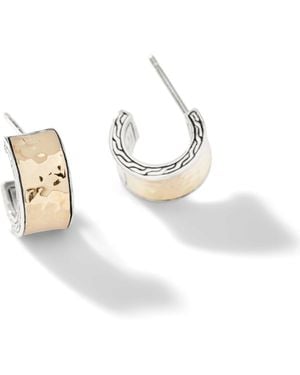 John Hardy Palu J Hoop Earring In Sterling Silver/18k Gold - Metallic