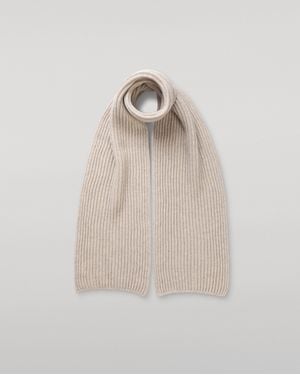 Johnstons of Elgin Lovat Ribbed Cashmere Scarf - Natural