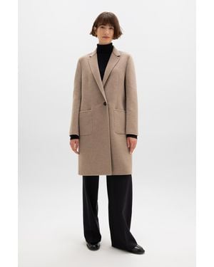Johnstons of Elgin Classic Light Cashmere Coat - Natural
