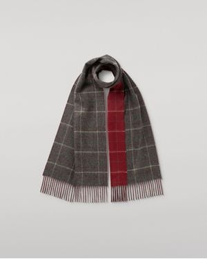 Johnstons of Elgin Contrast & Cashmere Scarf - Red