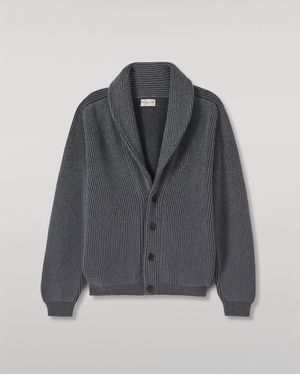 Johnstons of Elgin Pioneer Shawl Collar Cashmere Cardigan - Grey