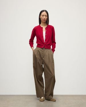 Johnstons of Elgin Iris Classic Cashmere Cardigan - Red