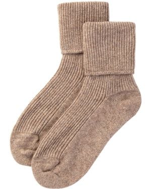Johnstons of Elgin Cashmere Lounge Socks - Natural
