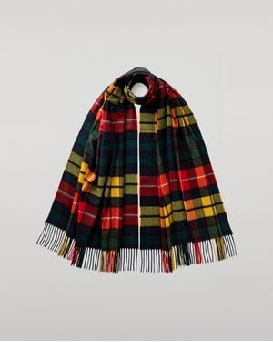 Johnstons of Elgin Buchanan Tartan Cashmere Stole - Red