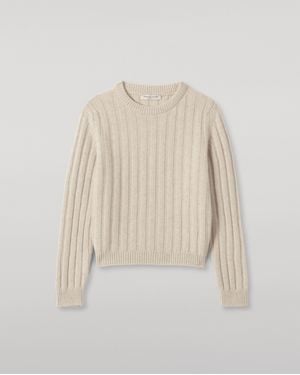 Johnstons of Elgin Lecht Natural Cashmere Crew Jumper