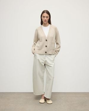 Johnstons of Elgin Donegal Cashmere V Neck Cardigan - White