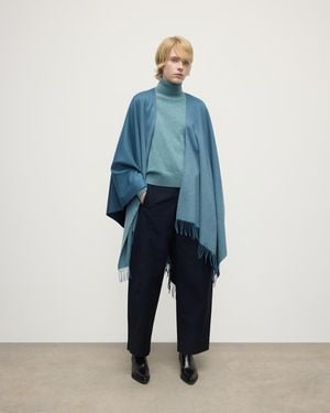 Johnstons of Elgin Ombré Cashmere Cape - Blue