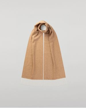 Johnstons of Elgin Herringbone Cashmere & Vicuña Scarf - Natural