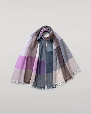 Johnstons of Elgin Ethie Natural & Wool Scarf - Multicolour
