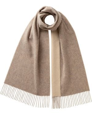 Johnstons of Elgin Contrast Reversible Cashmere Scarf - Brown
