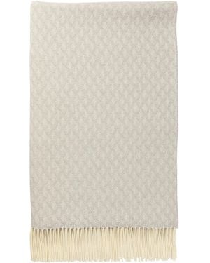 Johnstons of Elgin Trellis Weave Merino Bed Throw - Grey