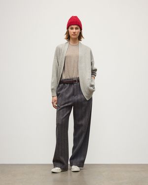 Johnstons of Elgin Bay Marl Cashmere & Cotton Cardigan - Natural