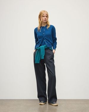 Johnstons of Elgin Iris Classic Cashmere Cardigan - Blue