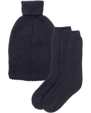 Johnstons of Elgin Cashmere Hot Water Bottle Gift Set - Blue